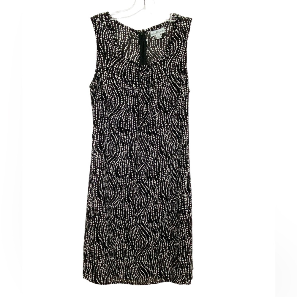 WindiRiver Black and White Pattern Print MIDI Dress Size Large